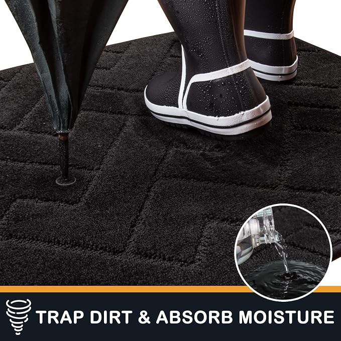 PURRUGS Dirt Trapping Door Mat 24" x 35.5", Non-Slip Machine Washable Entry Rug - Image 5