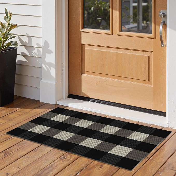 GENIMO Christmas Door Mat 18X30 Inch Buffalo Plaid Christmas Decor Rug Outdoor - Image 6