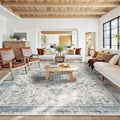 Rugxara 10x14 Extra Large Washable Area Rug, Soft Neutral Vintage Boho Rug by Rugxara