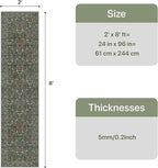 GENIMO Washable Floral Runner Rug 2x8, Non-Slip Long Hallway Carpet - Image 2