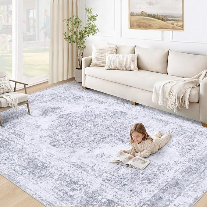 XLUEZ Area Rug 5x7 Living Room Rug, Machine Washable Vintage Distressed by XLUEZ