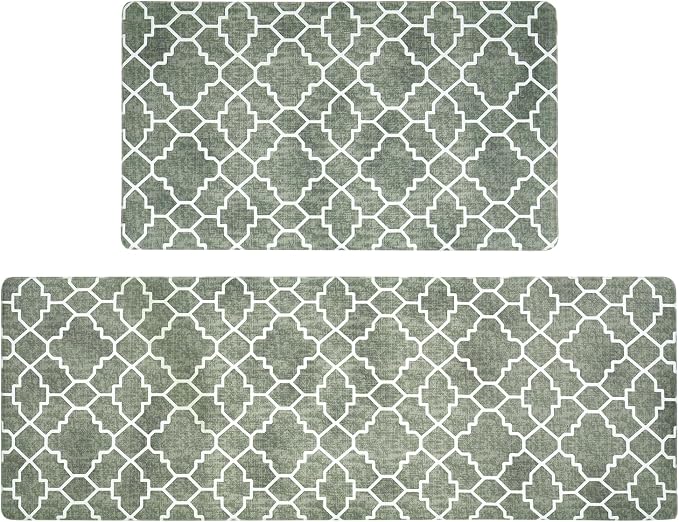 FRESHMINT Kitchen Mat Set of 2, Anti-Fatigue Cushioned Kitchen Mats by FRESHMINT