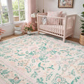 DCX 6x9 Pink Rug, Floral Rug for Girl’s Bedroom, Cute Soft Low Pile Non Slip by DCXWashableRug