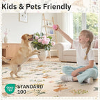 Soalmost Dog 9x12 Area Rugs for Living Room, Machine Washable Animal Floral - Image 5