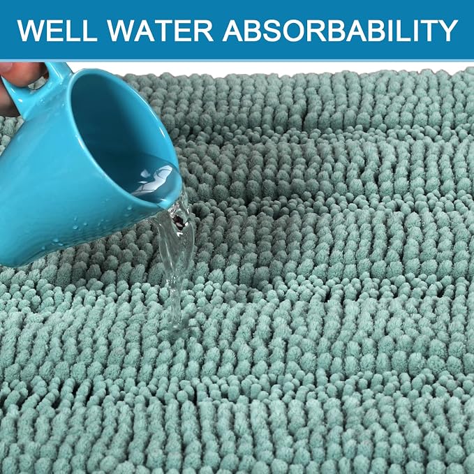 H.VERSAILTEX Bath Rugs for Bathroom Non Slip Bath Mats Extra Thick Chenille - Image 5