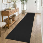 KOZYFLY Black Runners for Hallway 2x8, Washable Runner Rug, Woven Non Slip by KOZYFLY