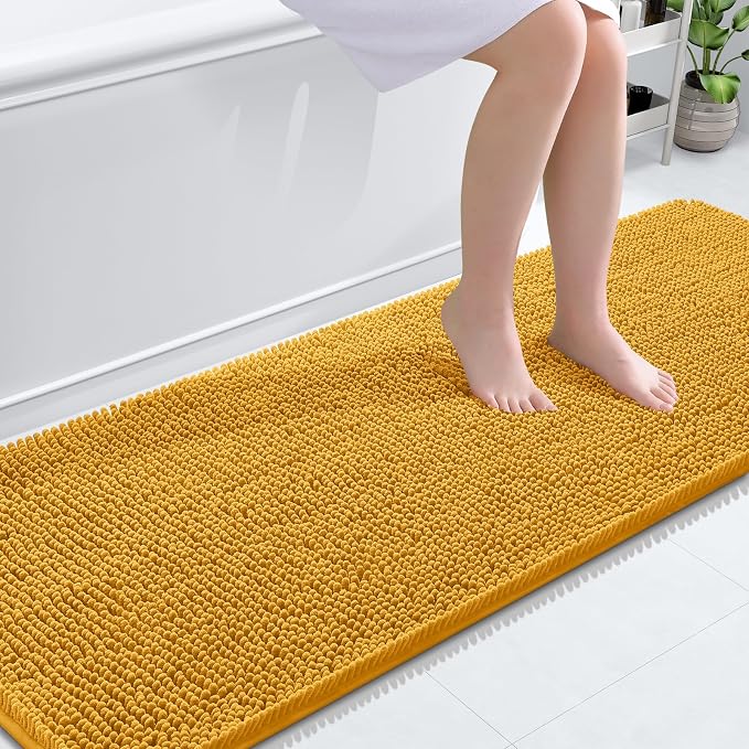 OLANLY Bathroom Runner Rugs 70x24, Soft Absorbent Chenille Bath Rugs, Rubber by OLANLY