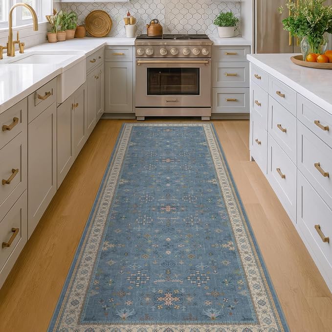 Blue Boho 2'6''x8' Wide Hallway Runner Rug - Image 8
