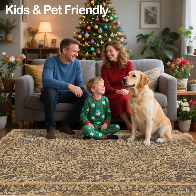 4x6 Area Rug for Bedroom Beside Rug, Laundry Room, Washable Non-Slip Low Pile - Image 5