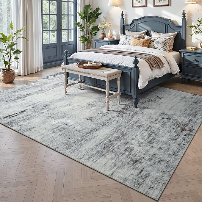 Toneed Abstract Area Rug 7x9 Modern Washable Rug Soft Non Slip Rug Low Pile - Image 2