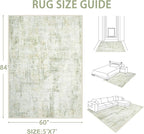 Area Rugs 5x7 Living Room: Washable Rug Modern Abstract Rugs Soft Non Slip - Image 2