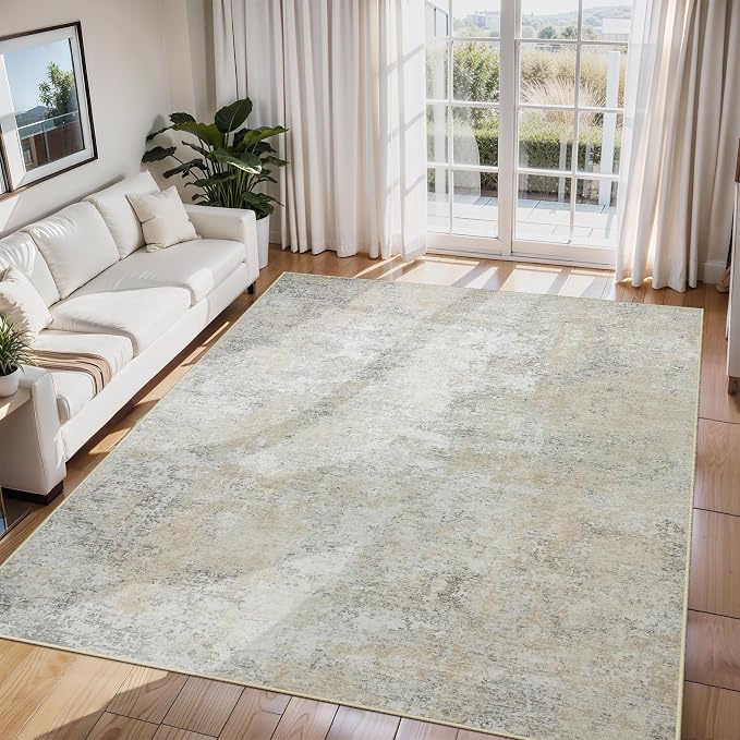 6x9 Area Rugs for Living Room Rug Washable: Abstract Rug for Dining Room by Aelenmu