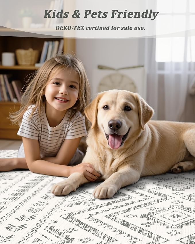Miukiki 2x3 Entryway Rug Moroccan Washable Non Slip Indoor Floor Carpet - Image 4