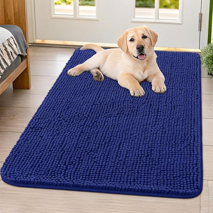 Smiry Dog Door Mat for Muddy Paws 40x32, Absorbent Dirt Trapper, Non-Slip by Smiry