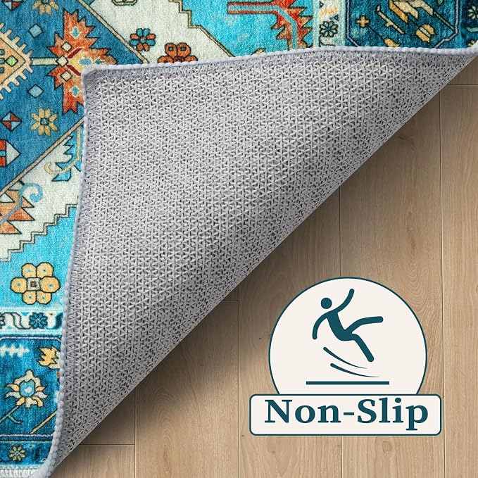 SERISSA 2x4 Boho Rugs for Entryway, Washable Non-Slip Kitchen Runner Rug - Image 4