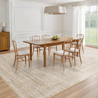 7x9 Area Rug Living Room: Washable Large Neutral Soft Rug Farmhouse Stain - Image 5