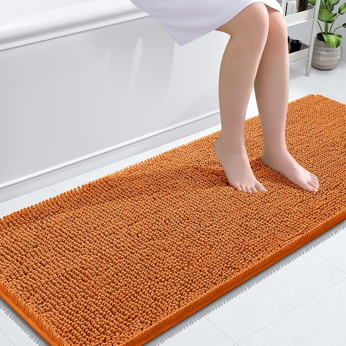 OLANLY Bathroom Runner Rugs 59x24, Extra Soft Absorbent Chenille Bath Rugs by OLANLY