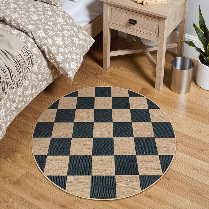Lahome Checkered Easy Jute Rugs - Image 2