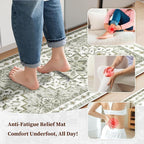 Boho Kitchen Mats for Floor 2 Piece Set Anti Fatigue Cushioned PVC Kitchen Rugs - Image 3