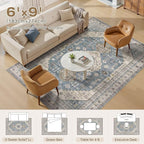 6x9 Washable Area Rug, Large Rugs - Image 8