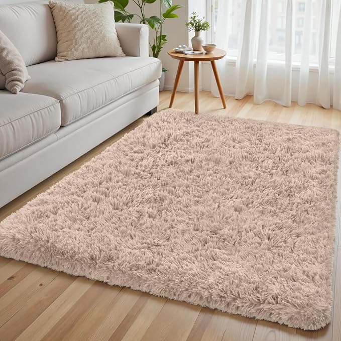 4x6 Area Rug for Living Room, Ultra Soft Fluffy Shag Rugs for Bedroom, Non-Slip by Yidanamy