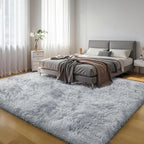 KICHOWUA Thick Area Rug Light Grey 6x9 Fluffy Shag by KICHOWUA