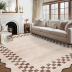 GarveeHome 10x13 Area Rug Large Living Room Scalloped Rug Non Slip Low Pile - Image 7
