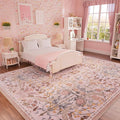 AMTOVO 6x9 Washable Area Rugs for Living Room, Non-Slip Colorful Floral rug by AMTOVO