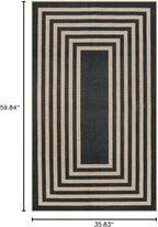 Lahome Enfys Modern Geometric Easy Jute Outdoor Rug, 3x5 Black Indoor Outdoor - Image 2