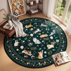Unirea 4x4 Black Cat Round Area Rugs, Washable Soft Non Slip Circle Rug - Image 6