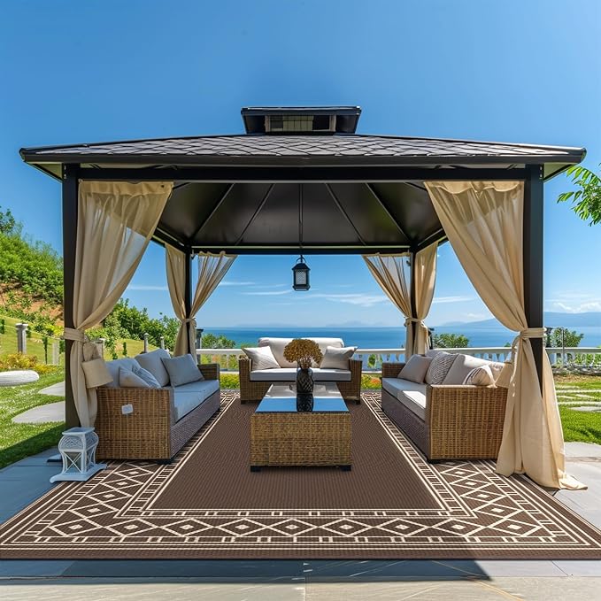 GENIMO Outdoor Rug Waterproof for Patio Decor, Outside Area Mat for Rv - Image 3