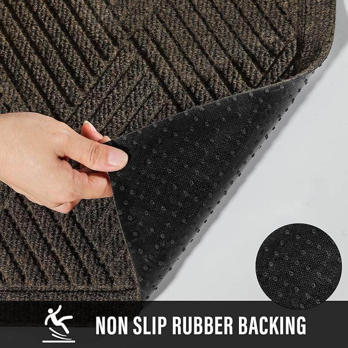 HIYARD Sturdy Front Door Mat, Absorbent Muddy Dirt Resist Welcome Door Mats - Image 3