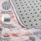 ONASAR 7x9 Area Rugs for Living Room Bedroom, Large Fluffy Pink and Grey Throw - Image 4