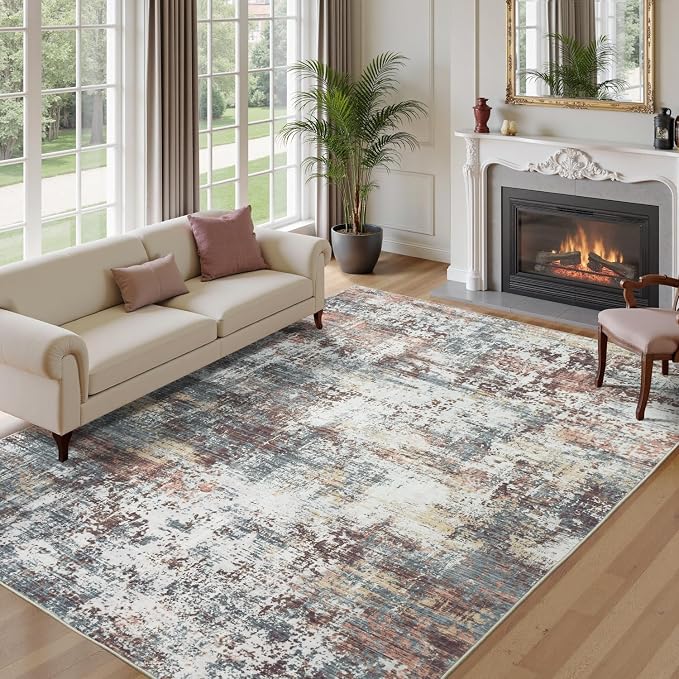 8x10 Area Rugs for Living Room, Abstract Modern Washable Rug, Indoor Soft - Image 7