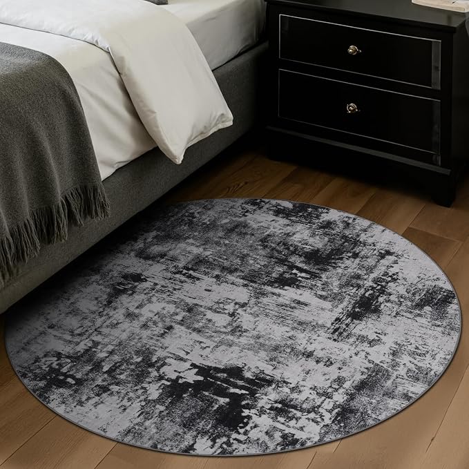 Rugflix Round Area Rugs 4Ft for Living Room, Washable Circle Rug - Image 3