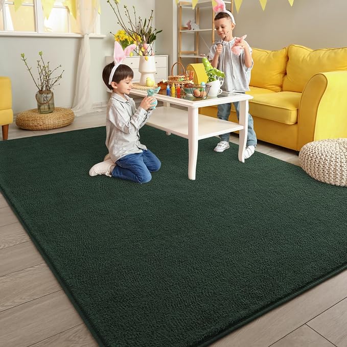 Pettop 4x6 ft Dark Green Area Rugs - Image 5