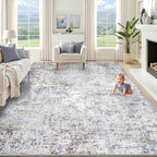 XLUEZ 9x12 Area Rug for Living Room, Washable Modern Abstract Large Area Rug by XLUEZ