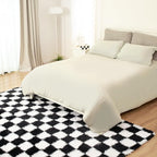 Super Soft Rug for Bedroom, 5x8 Ft Black and White Area Rug Classic Checkered - Image 7