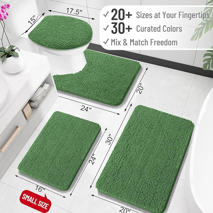 OLANLY Large Bathroom Rugs 70x46, Extra Soft Absorbent Chenille Bath Rugs - Image 2