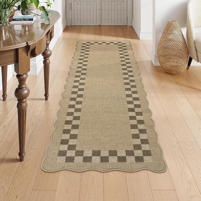 LIVEBOX Easy Jute Checkered Runner Rug - Image 8