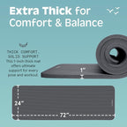 Retrospec Solana Yoga Mat 1" Thick w/Nylon Strap - Image 3