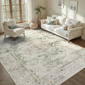 DCX 6x9 Green Rug, Machine Washable Stain Resistant Distressed Vintage Rug by DCXWashableRug