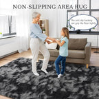 BENRON Fluffy Tie-dye Black Rugs - Image 7