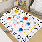 ABC Space Kids Rug, Washable Rug, Soft Plush Educational Large Rug - Image 6