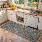 jinchan Zenith Floral Runner Rug 2x6 Washable Kitchen Runner Non-Slip Low-Pile - Image 9