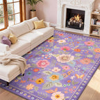 RELEANY Floral 9x12 Area Rugs Washable Print Boho Cute Carpet Non Slip Flower - Image 9
