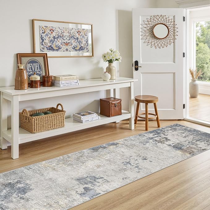 UERMEI 2x8 Washable Runner Rug for Hallway, Non Slip Low Pile Kitchen Carpet - Image 8
