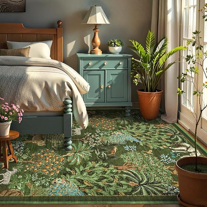 GarveeHome Jungle Animal Print Rug 6x9 Washable Area Rugs - Image 4