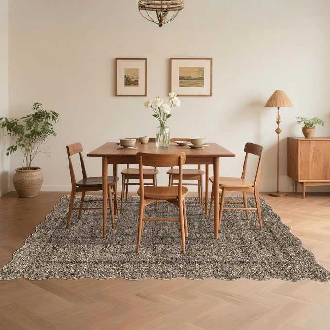 GarveeHome Scalloped Living Room Rug 5x7 Area Rug Washable Area Rug - Image 4