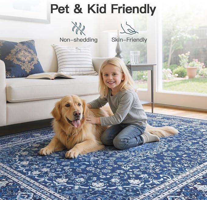 Lofus 9x12 Area Rugs for Living Room, Machine Washable Non-Slip Area Rug - Image 5
